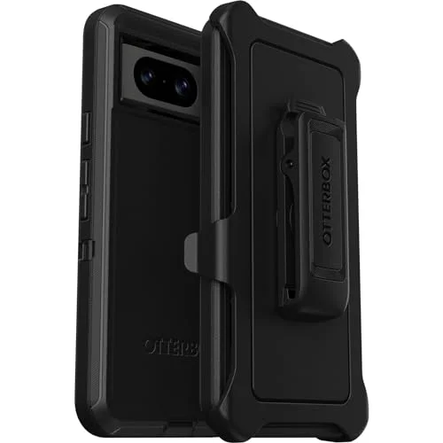 OtterBox Defender skal för Google Pixel 8, extra stöttåligt, fallsäkert, skyddande skal, testad till militärstandard x5, Svart, Utan retailförpackning 840304746569