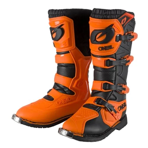 O'NEAL Motocross stövlar Enduro motorcykel Komfort tack vare luftnätets inre, fyra spännen, syntetmaterial av hög kvalitet Boots Rider Pro Vuxna Orange Storlek 48 4046068573908