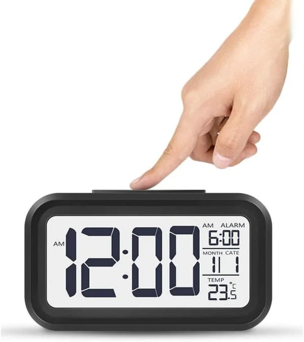 1 st Digital Väckarklocka, Tyst Ljusklocka med Datum, Temperatur, Tid, Snooze Sensor (Svart) tangL-14701 1 st Digital Väckarklocka, Tyst Ljusklocka med Datum, Temperatur, Tid, Snooze Sensor (Svart) tangL-14701