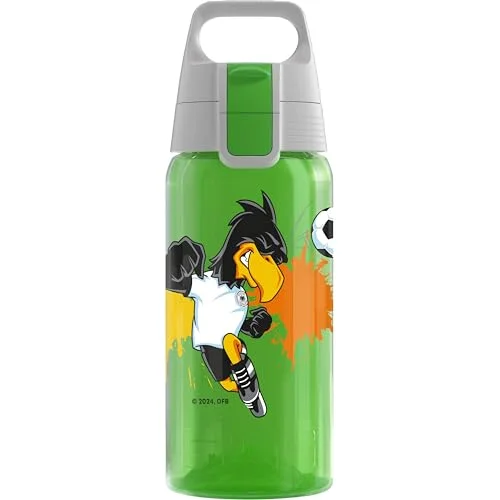 SIGG vattenflaska för barn Viva One DPF Paule lämplig kolsyrade drycker läckagesäker diskmaskinssäker BPA fri sport grön 0,5 l 7630135606186