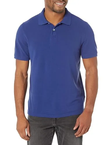 Amazon Essentials Men's Pikétröja i smal passform bomull, Marinblått Xsp, XL 191770248263