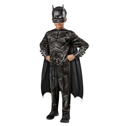 Rubie's officiella DC The Batman klassisk barnkostym, superhjältekostym för barn, storlek L 195884012390