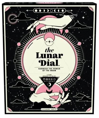 Morbid The Lunar Dial Sällskapsspel, ändra månens faser, strategispel baserat på true crime podden Morbid, 24 spelare, från 14 år och uppåt 8720077287235