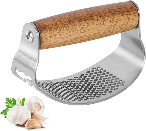 1 PC Garlic Press, Solid Wood Garlic Cutter, Stainless Steel Garlic Rocker, Dishwasher Safe, Innovative Design, Kitchen F5260523FY420 1 PC Garlic Press, Solid Wood Garlic Cutter, Stainless Steel Garlic Rocker, Dishwasher Safe, Innovative Design, Kitchen F5260523FY420