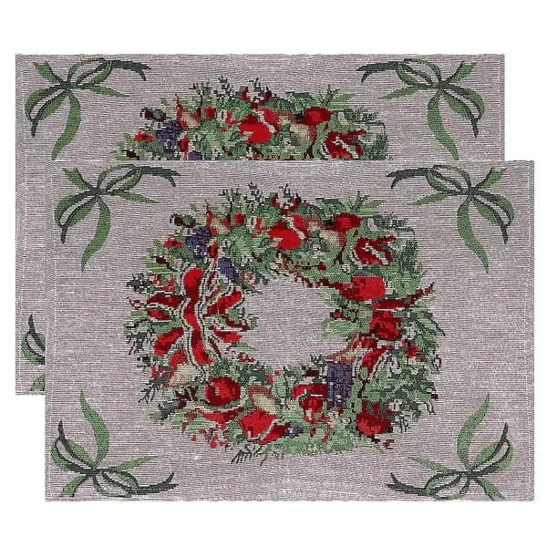 1 Set 2 st julgransgirlang bordsunderlägg praktiska placemats (sorterad färg) M-111-05962 1 Set 2 st julgransgirlang bordsunderlägg praktiska placemats (sorterad färg) M-111-05962