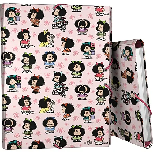 Grafoplás 3 Lapel mapp Fodrad kartong Hårt lock Folio Storlek Unik Mafalda Design Collection FSC certifikat 8413623252602