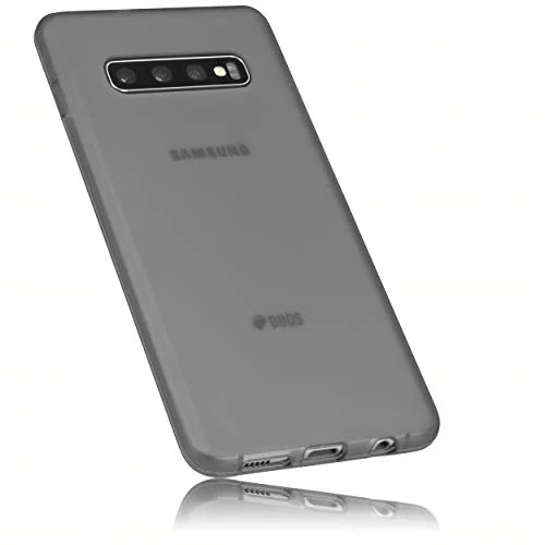 mumbi Fodral kompatibelt med Samsung Galaxy S10+, mobiltelefonfodral, transparent, svart 4251657900397
