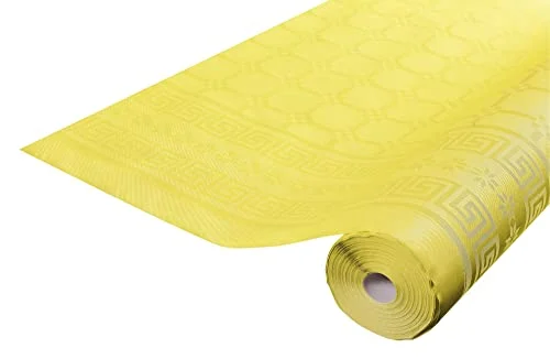 Pro Nappe Ref R480620I 12 engångsdukar damastpapper i en rulle 6 m x bredd 1,20 gul färg universellt elegant och klassiskt 3281516806202