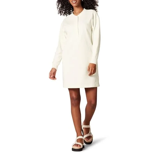 Amazon Essentials stickad Henley sweatshirt klänning för kvinnor (finns i plusstorlek), äggskalsvit, X Small 196433796280