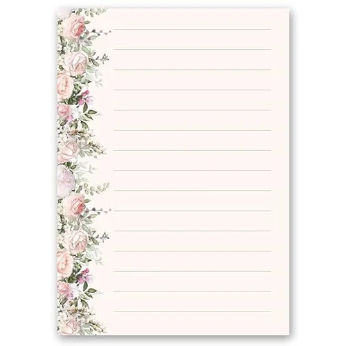 100 ark brevpapper rosa DIN A6 (105 x 148 mm) hög, 90 g/m² rosor 4250565334133