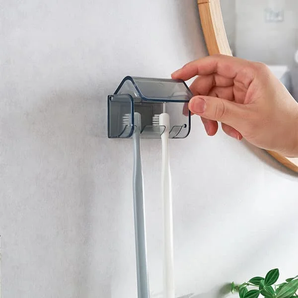 1:a Väggmonterad Tandborsthållare Organizer med Lock, 2 Tandborstfack, Självhäftande Väggmonterad Tandborsthållare för Dusch, Husbil, Badrum (Grön) C00009130AN 1:a Väggmonterad Tandborsthållare Organizer med Lock, 2 Tandborstfack, Självhäftande Väggmonterad Tandborsthållare för Dusch, Husbil, Badrum (Grön) C00009130AN