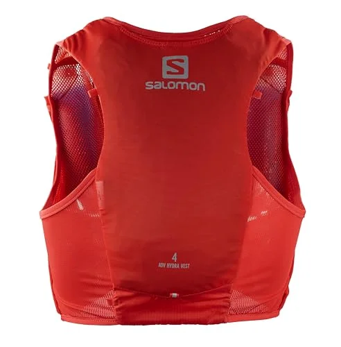 Salomon Adv Hydra Vest 4 Unisex Hydrationsväst terränglöpning, vandring, komfort och stabilitet, snabb åtkomst till hydrering enkelhet, röd, XS 193128187774