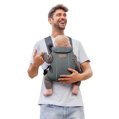 Jané Dual, ergonomisk bärsele, från födseln till 15 kg, 3 positioner, andningsbar och vadderad, grå 8420421089422