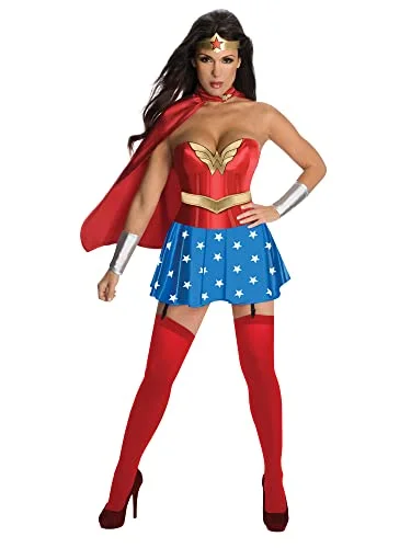 Rubie's 889897L WONDER WOMAN CORSET KOSTUME DC Serietidningar Vuxen Maskerad, Kvinnor, Multi, 14 16 883028989775