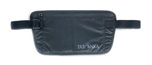 Tatonka midjeväska Skin Document Belt platt höftväska med stort fack dragkedja för dold transport under kläder (svart) 4013236986150