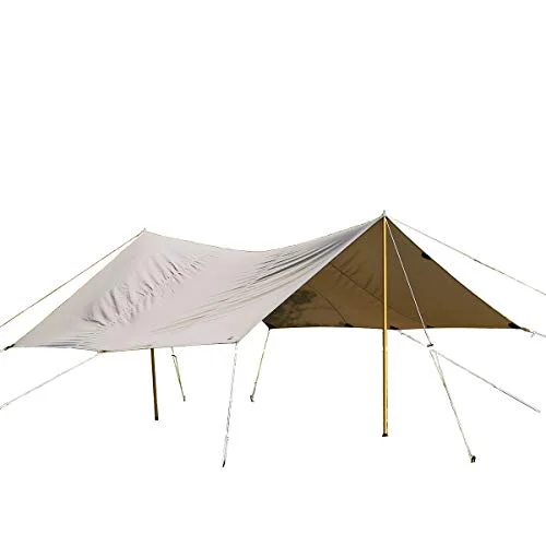 Tatonka Tarp 1 TC (425 x 445 cm) Vattentät kamouflage av bomullsblandningstyg med utmärkt UV stabilitet, öljetter och avfallsöglor skyddar mot sol, vind regn beige 4013236315585