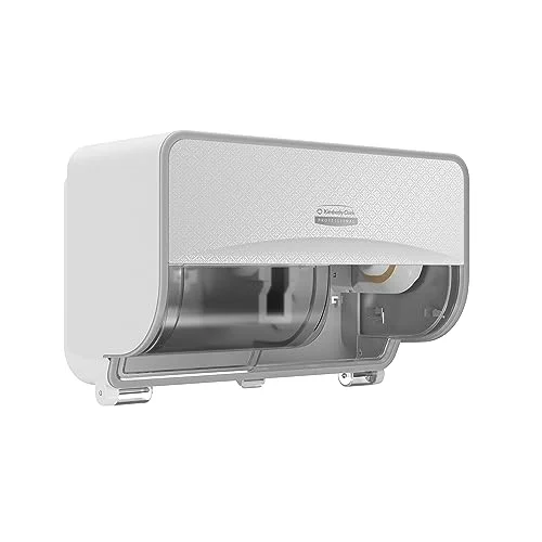 Kimberly Clark Professional ICON standard toalettpappersdispenser med 2 horisontella rullar 53945, vit panel i mosaikdesign; 1 dispenser och bländare per försäljningsenhet 5033848043002