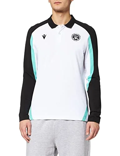 Macron Unisex merchandising Ufficiale pikétröja modell Travel Udinese fotboll 2021/22, Vit, S 8058612612755