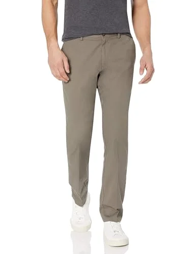 Amazon Essentials mäns slim fit skrynkelbeständig platt framsida chinos byxa, brungrå, 42 W x 34 L 191770238394