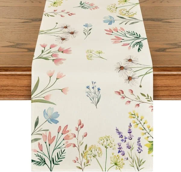 (1 st, 33×274 cm) Blommig Sommar Bordslöpare, Säsongsbetonad Vår- och Höstköksbordsdekoration för Familjesammankomster 250927xchfd592