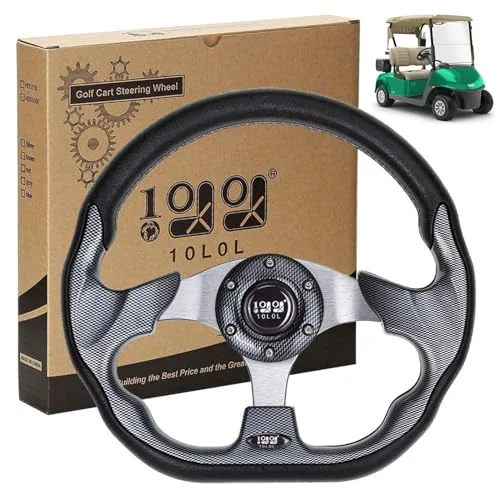 10 L0 L golfvagn ratt, universell design passar Yamaha, EZGO RXV & TXT, klubb bil DS, föregångstempo, de flesta golfvagnar (magnet grå) 712201203097