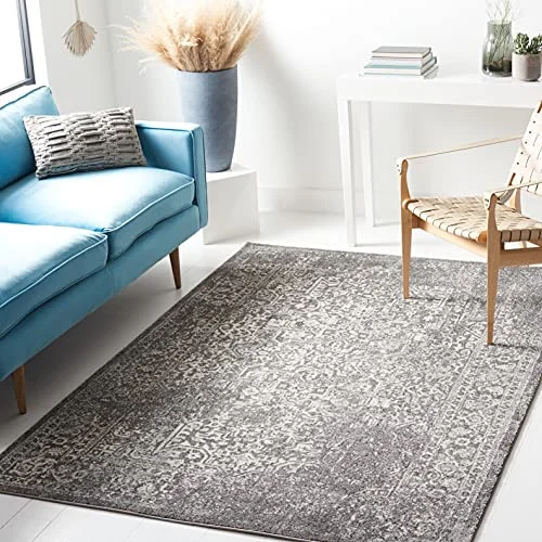 Safavieh Modern handtuftad rektangulär matta, abstrakt kollektion, ABT141, i grå/svart, 122 x 183 cm för vardagsrum, sovrum eller valfritt inomhusutrymme 889048183308