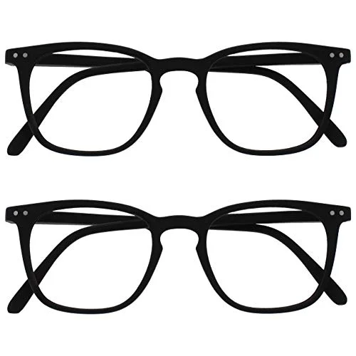 Opulize Bex 2 pack distansglasögon för män kortsiktigt närsynthet stor matt svart MM64 1 1,00 Optical Power 1.50 Mattsvart 5055955368595