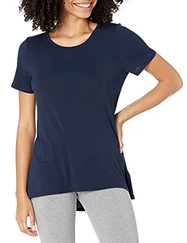 Amazon Essentials dam avslappnad passform kortärmad scoopneck swing t shirt (finns i plusstorlek), marinblå, X Large 195111902616