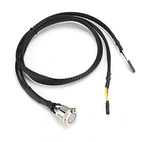 ASHATA dator strömknappkabel, PC strömåterställning strömbrytare LED-kabel kit montering för (röd) 738584808452