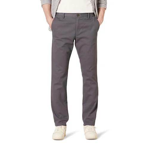 Amazon Essentials Herr Slim Fit Skrynkelbeständig platt framsida Chino byxa, grå, 30 B x 32 L 191770238516