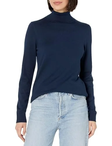 Amazon Essentials Women's Lätt långärmad tröja med polokrage klassisk passform (finns i plusstorlek), Marinblå, 6X 196433586973