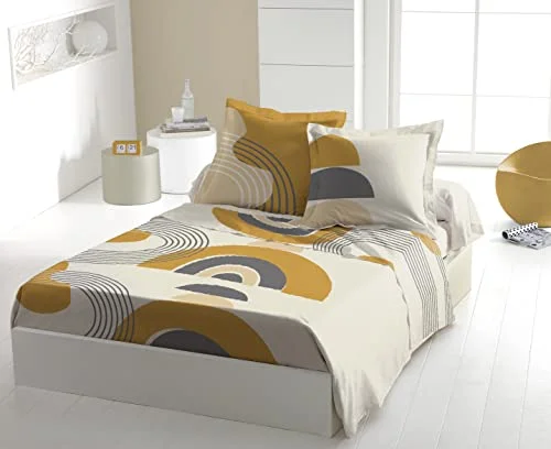 Home Passion linne Sängkläder 4 delar 100 % bomull 57 trådar 2 personer 240 x 300 cm Lonsdale ockre 3701393710558