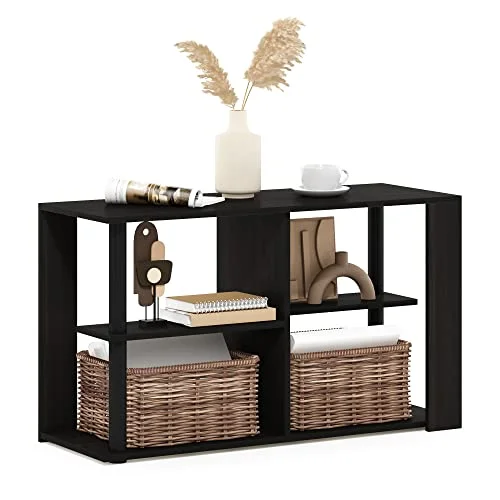 Furinno Romain smalt bord med hyllor, Espresso/svart 810006777345