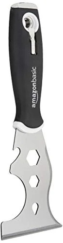 Amazon Basics 14 i 1 målarverktyg, mångsidigt, med mjukt grepp, rak skrapa, böjd hammarände, spikborttagare, stjärnskruvmejselbits nr 2 och mer, 76,2 mm, svart 840095857567