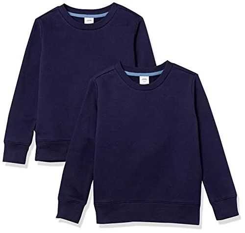 Amazon Essentials flickor fleece rund hals tröjor, paket med 2, marinblå, X Small 195111603681