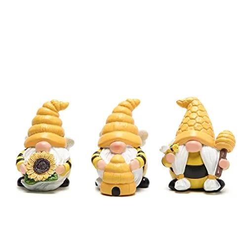 Hodao 3 st humla bi vårtomte dekorationer honungsbi gnomer prydnader värld dag gåvor höst Thanksgiving tomtar figurer födelsedagspresenter till mamma, mormor, kvinnor 768484522035
