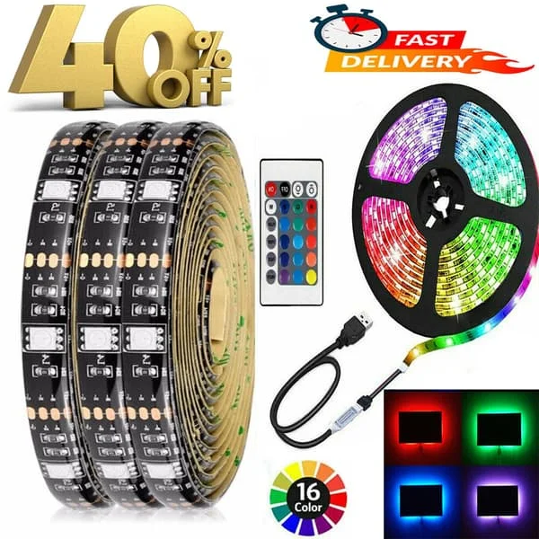 1-5M USB LED-remsor RGB-färg 5050 Skiftande tejp Skåp Köksbelysning 1M Remsljus Fullt k_yux 1M Strip light Full Kit YU108a-0006858-1