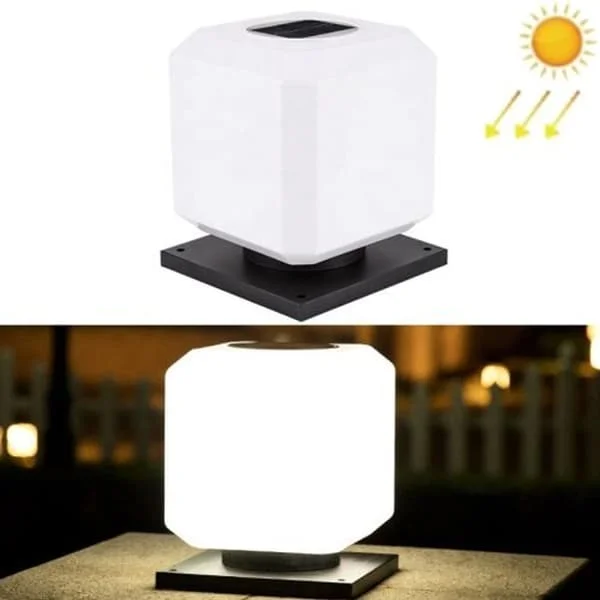 003 Solcells kvadratisk utomhus pelarlampa LED vattentät vägglampa Storlek: 30cm (Vit) z240321-2-1257