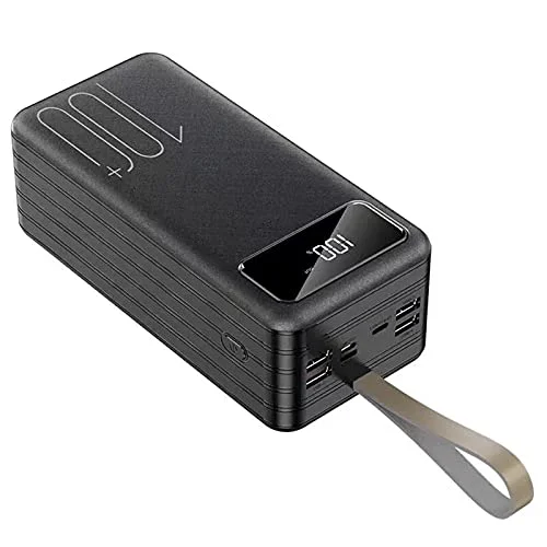 80000mAh Power Bank för Utomhuscamping 2.1A Höghastighetsladdning Bärbar Laddare Externt Batteri med LED Display Telefoner Surfplattor(Size:Svart,Color:800000Mah) 7631199917232