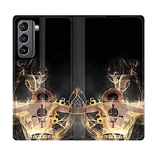 Läderfodral plånbok för Samsung Galaxy S21 Plus Manga One Piece Ace svart 3614848060903