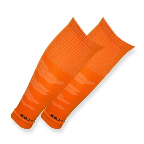 Tapedesign "TUBES PRO 1 par fotbollsstrumpor (utan strumpor) orange för kvinnor, män och barn fotbollsärmar benskydd knä långa (en storlek) 9120082921213