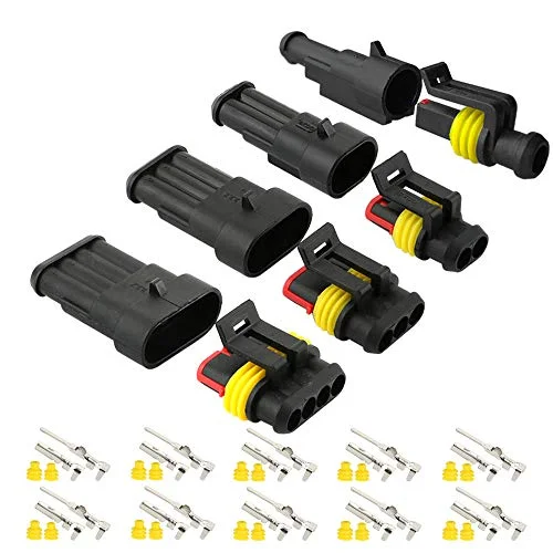 Aiqeer 30 set bil vattentät elektrisk kabel kontakt sockel kiselgummi kabeltätning, för fordon motorcykel båt (1 pin, 2 stift, 3 4 stift) 750139207343