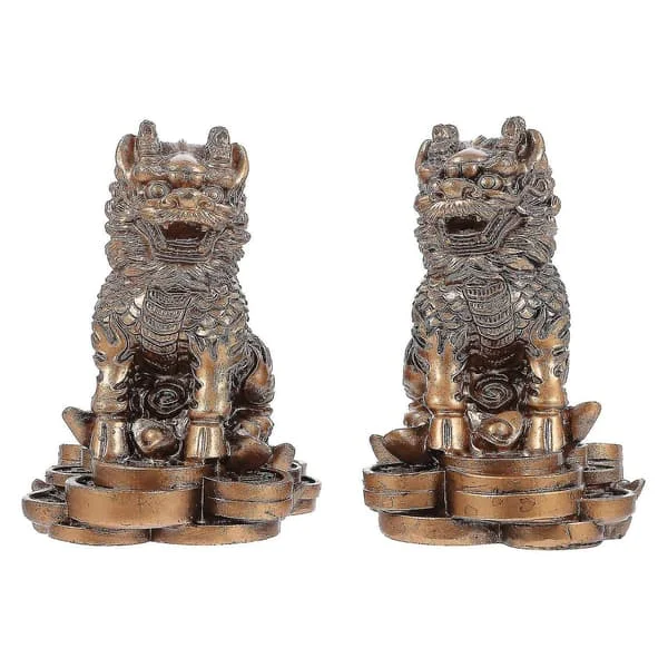 1 par Kylin hushållsdekorationer för hemmet, skrivbordsdjur, hantverk i resin (brons) ATE04852 1 par Kylin hushållsdekorationer för hemmet, skrivbordsdjur, hantverk i resin (brons) ATE04852