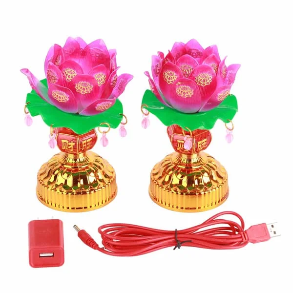 1 par LED Lotuslampa Buddha Lotuslampa USB-driven ljusgenomsläpplig graveringsmönster Hushålls LED-lampa 15x7,5 cm YMTO26-0423-175848