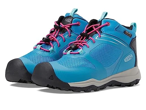 KEEN Unisex barn, vägguro Mid Waterproof vandringskängor, Fjord blå fuchsia lila, 24 EU 195208253928
