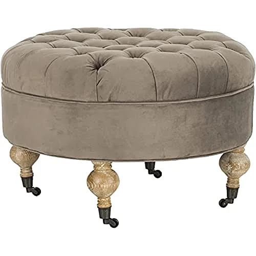 Safavieh Isabelle Rund ottoman 69x69x46.48 cm Mushroom Taupe 683726724001