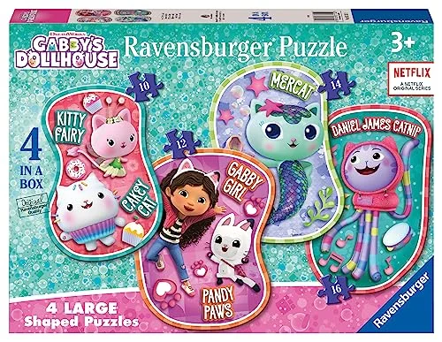 Ravensburger Pussel: Gabby's Dollhouse, pussel 3 år eller äldre, för barn år, barn, pussel, present till Gabby inkluderar 4 4005556031702