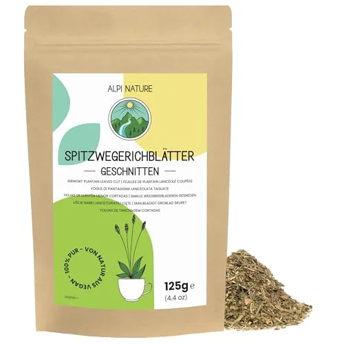 Alpi Nature Ribbört groblad 125g från Nature, lös te, Ribbwort groblad, torkad för beredning av te och örtte 4262359965287