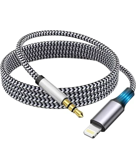 Apple MFi certifierad Aux kabel för iPhone, Lightning till 3,5 mm jack nylonflätad ljudkabel iPhone 14 13 12 11 X 8 7 6, PC 782902582968
