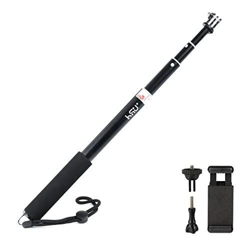 HSU utdragbar selfiepinne, vattentätt handgrepp för GoPro Hero 9/8/7/6/5/4, handhållen monopod kompatibel med mobiltelefoner och annan actionkamera 612953825465